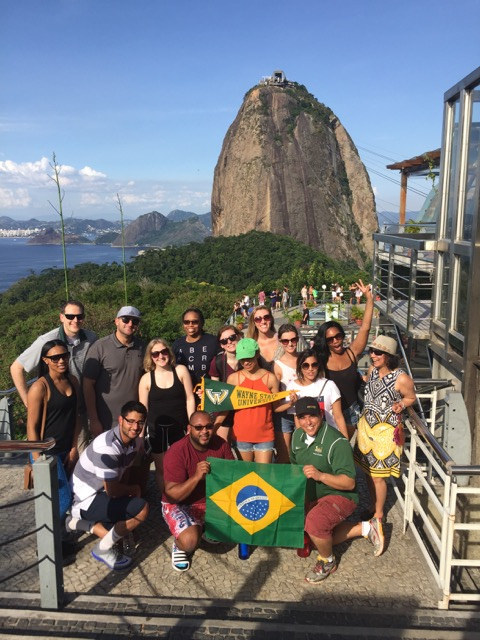 Wayne State University business students on a study abroad trip to Brazil.