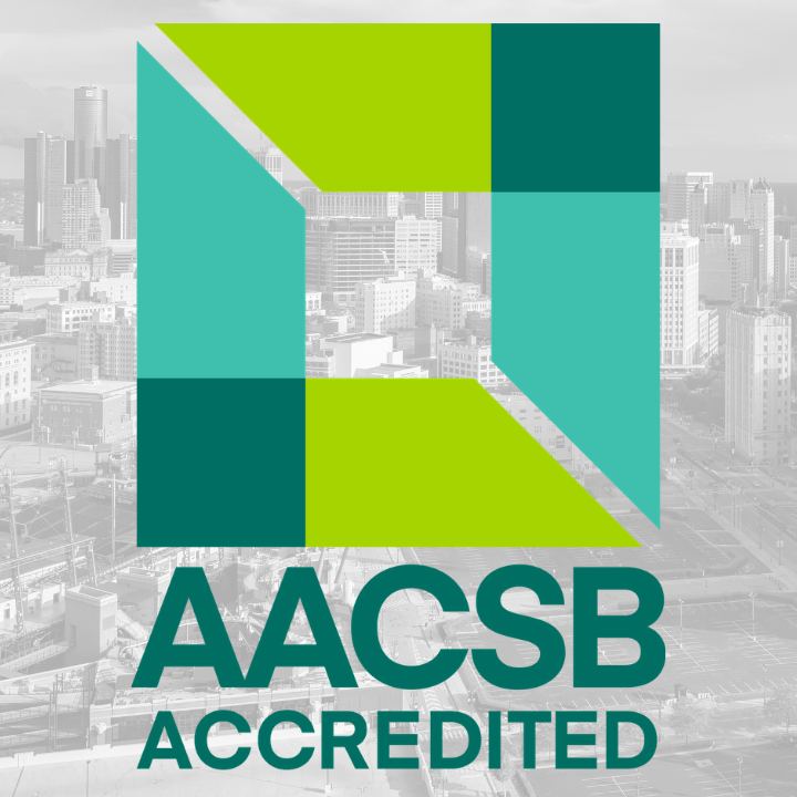 The Ilitch School has earned full reaccreditation from AACSB International, an accomplishment achieved by less than 5% of business schools worldwide.